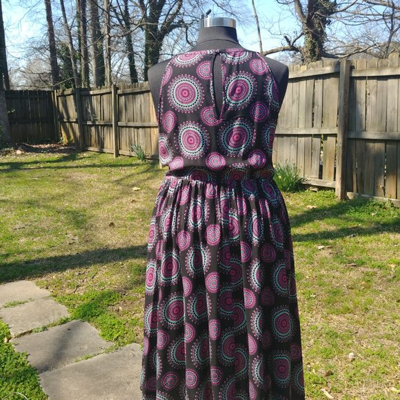 Torrid plus size 4x Medallion Print Hi-Lo Challis Dress black purple and teal - Picture 13 of 14